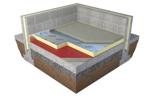 Unilin XT/PR-UF floor insulation below screed application